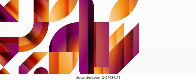 Assorted geometric shapes unite in a minimalistic abstract backdrop, offering a versatile canvas for contemporary design for digital designs, presentations, website banners, social media posts