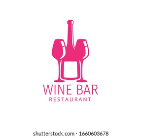 assorted glass and bottle wine vector logo design template for winery restaurant and shop