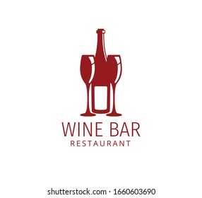 assorted glass and bottle wine vector logo design template for winery restaurant and shop