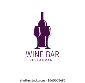 assorted glass and bottle wine vector logo design template for winery restaurant and shop