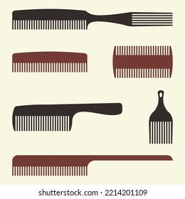 Assorted hair comb vector design