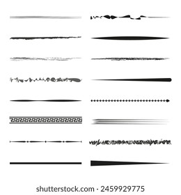 Divisores de estilo dibujados a mano surtidos. Conjunto de patrones de línea de Vector.