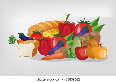assorted healthy food icons image 
