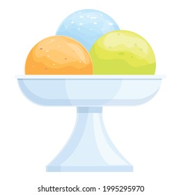 Icono de helado variado. Caricatura del icono vectorial de helado surtido para diseño web aislado en fondo blanco