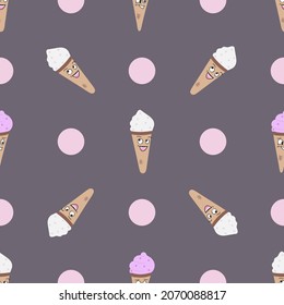 Assorted ice cream seamless pattern