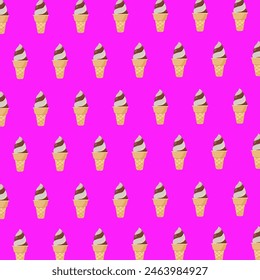 Assorted ice cream seamless pattern