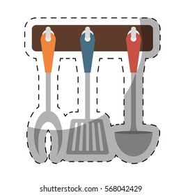 assorted kitchen supplies icon image vector illustration design 