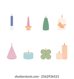 Assorted lid candle collection set