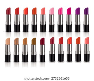 Surtido de Colección de lápiz labial en tubos de oro: 20 tonos vibrantes para los amantes del maquillaje, acabado de crema audaz, looks cotidianos