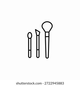 Surtido de pinceles de maquillaje icono signo Vector
