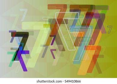 assorted mark over opinion, information above fair 7 Number vector background