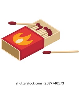 Assorted Matches Ignited Burnt and Stored in Vector Art