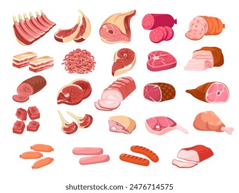 Assorted Meat Cuts on Display