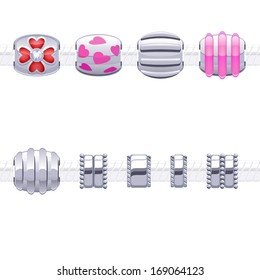 Assorted metal charm beads for necklace or bracelet.