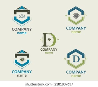 Assorted modern logos in pastel colors for companies dedicated to the sale of cosmetics or handbags