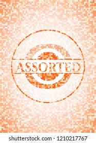 Assorted orange mosaic emblem