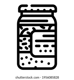 vector de icono de línea de verduras en picadura variada. cartel de verduras variadas en vinagre. símbolo de contorno aislado ilustración negra