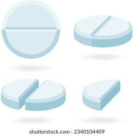 assorted pills on a white background