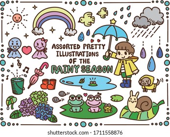 Assorted pretty illustrations of the rainy season