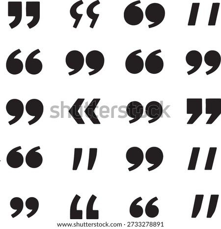 Assorted quotation marks and apostrophes arranged in a grid pattern