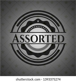 Assorted realistic black emblem. Vector Illustration. Detailed.