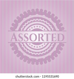 Assorted retro style pink emblem