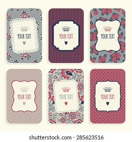 Assorted Set of business cards or invitations. Vintage.