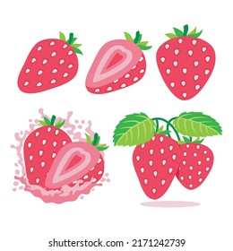 Assorted shapes and Strawberry slices Vector Design