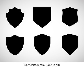 Assorted Shield Silhouette Icons Image Vector Illustration Design 