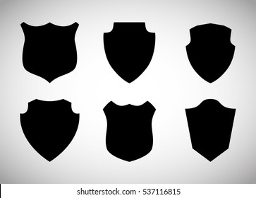 Assorted Shield Silhouette Icons Image Vector Illustration Design 