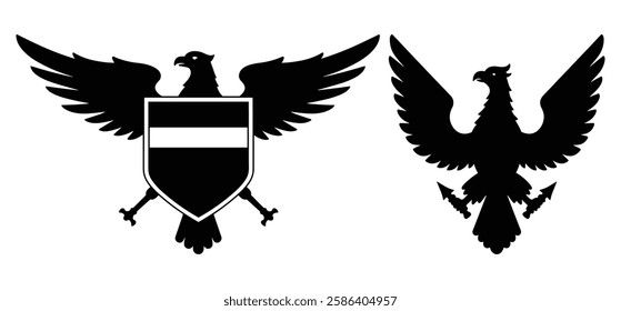 Assorted Shield Silhouette vector frames or shapes on the white background