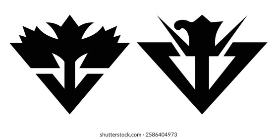 Assorted Shield Silhouette vector frames or shapes on the white background