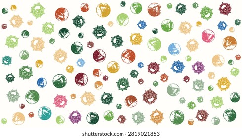 Assorted soap bubbles in vibrant colors with shiny reflections and circular shapes creating a playful atmosphere for celebration and decorative purposes