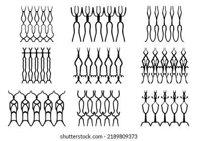 Assorted spooky cemetery fence silhouettes. Assets isolated on a white background. Scary, haunted and spooky fence elements