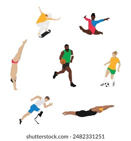 Assorted Sports Minimal Flat Vector Illustration Pack