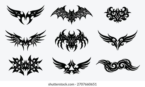 Surtido de Diseños de tatuaje Colección Tribal Inspired Arte vectorial Pack