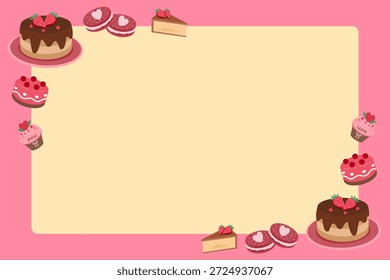 Sortido Dia dos Namorados Doces e Bolo Borda Fundo