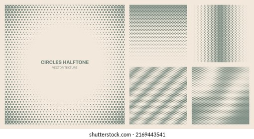 Assorted Various Modern Halftone Dotted Textures Vector Different Geometric Dot Pattern Set Isolated On Background  Retro Colours Half Tone Graphic Variety Texture Universal Design Elements Collection