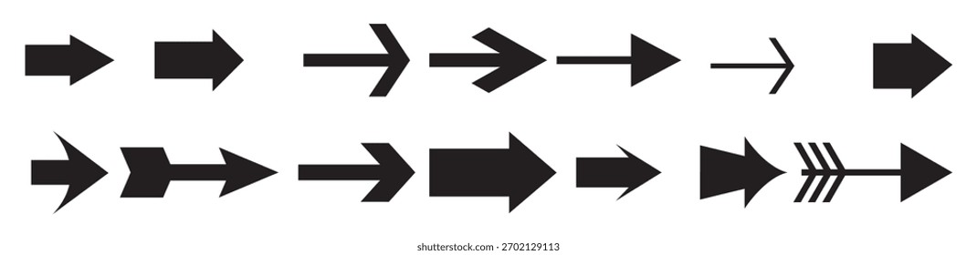 setas vetoriais variadas definem a ilustração vetorial