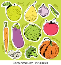 Assorted vegetable vector illustration