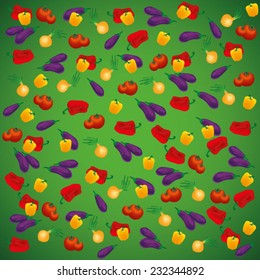 Assorted vegetables seamless pattern
