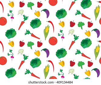 Assorted vegetables seamless pattern
