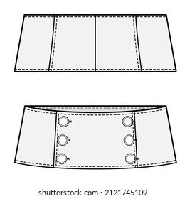 Assorted Waistband Fashion Flat Templates Stock Vector (Royalty Free ...