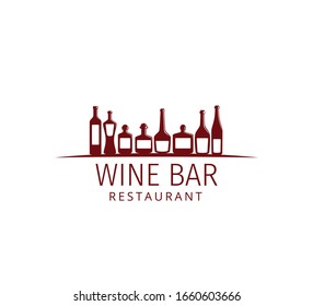 assorted wine bottle vector logo design template for winery restaurant and shop