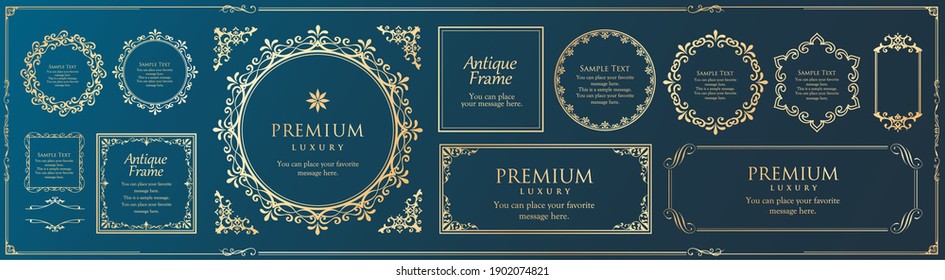 
Assortment of antique frame materials and decorative materials for design