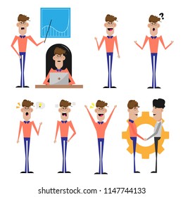  Assortment of businessman with different poses