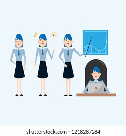 assortment of businesswoman with different poses