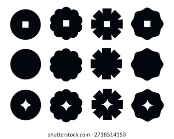 Surtido de Formas geométricas circulares con cuadrado y diamante