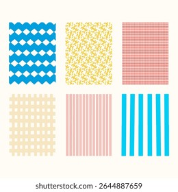 Assortment of Colorful Geometric and Textured Designs