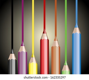 Assortment of coloured pencils
